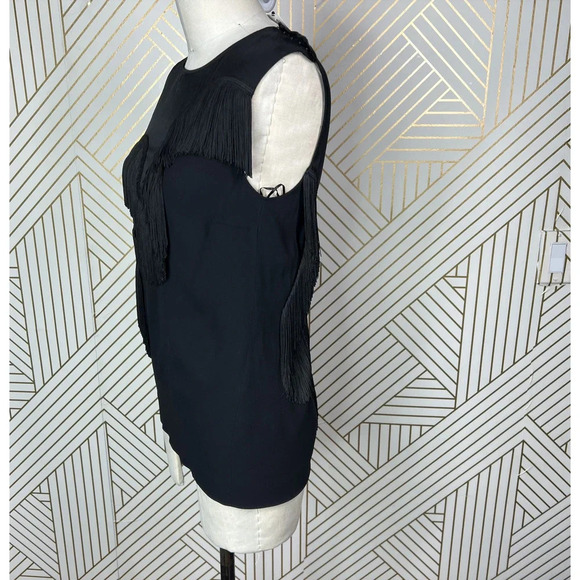 Stella McCartney Fringe Trimmed Sleeveless Top Black Size 36 / US 0-2 - Picture 4 of 11